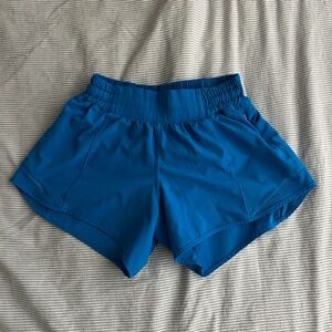 Blue Lululemon Hotty Hot 2.5” shorts